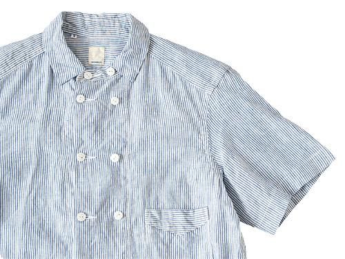  TATAMIZE DOUBLE BRESTED LINEN S/S SHIRTS STRIPE