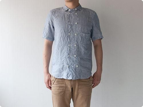  TATAMIZE DOUBLE BRESTED LINEN S/S SHIRTS STRIPE