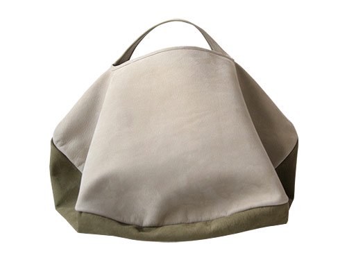 カンダミサコ circle bag MIDI 6：LIGHT GRAY x KHAKI カンダミサコ