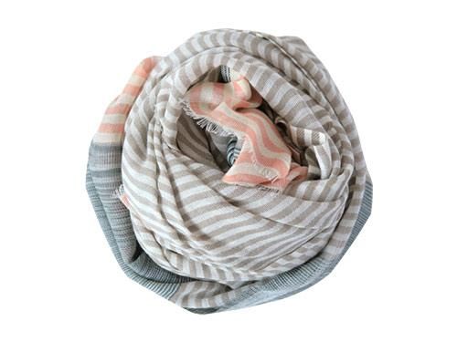SETH INDUSTRIES STRIPE STOLE BEIGE