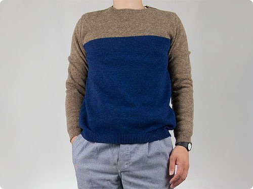 maillot 2-tone sweater BEIGE x NAVY