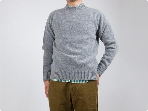 Charpentier de Vaisseau Shetland Crew Sweater LIGHT GRAY