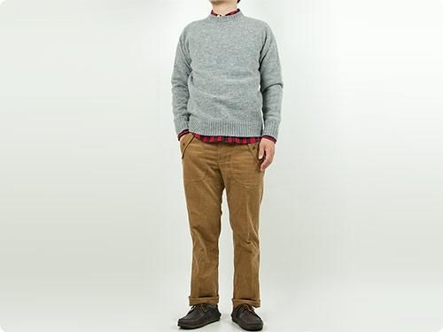 Charpentier de Vaisseau Shetland Crew Sweater LIGHT GRAY