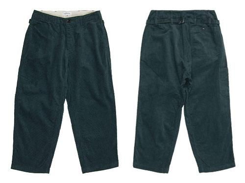 ordinary fits FRENCH CROPPED CORDUROY GREEN