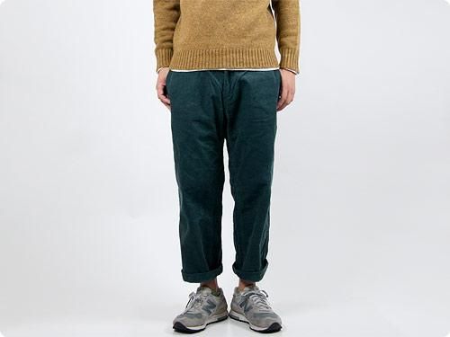 ordinary fits FRENCH CROPPED CORDUROY GREEN
