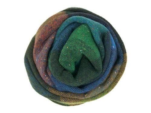 Studio Donegal TWEED MUFFLER DARK GREEN x ORANGE H