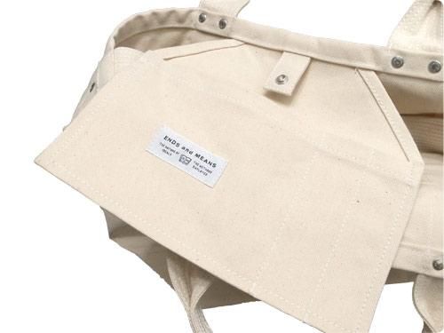 ENDS and MEANS 2way tote bag WHITE