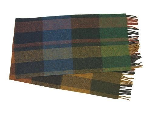 Studio Donegal TWEED MUFFLER DARK GREEN x ORANGE F