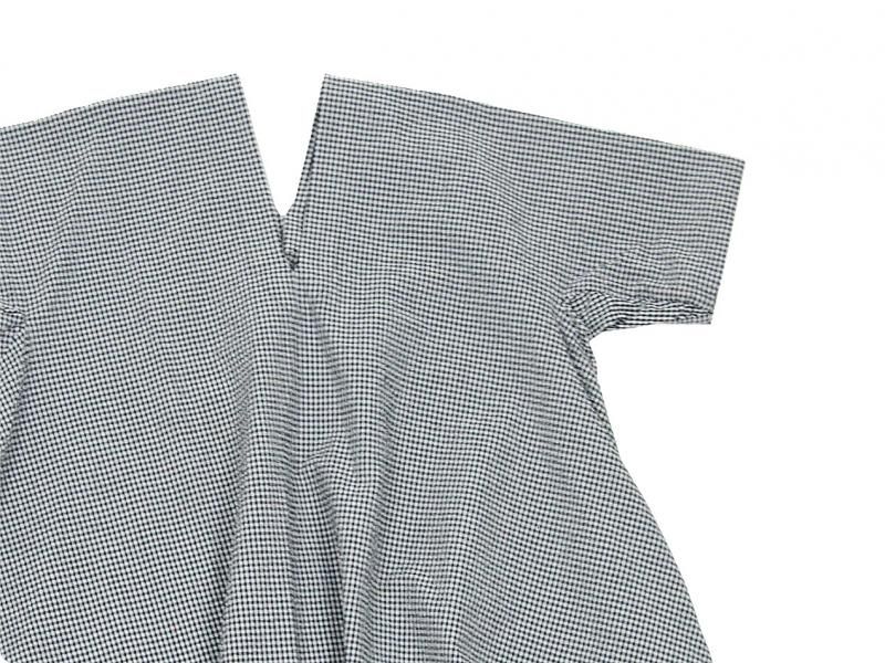 Atelier d'antan Vardaʥtent dress WHITE x BLACK CHECK