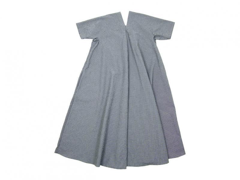 Atelier d'antan Vardaʥtent dress WHITE x BLACK CHECK