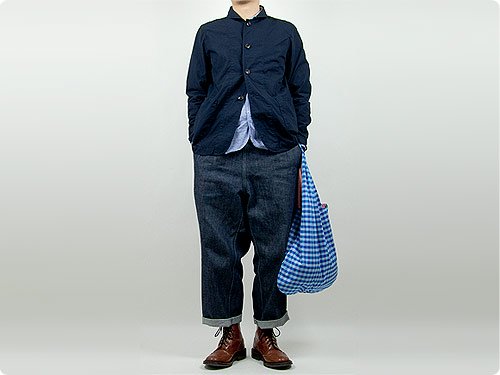 Atelier d'antan Claudel reversible bag S BLUE CHECK x ORANGE CHECK