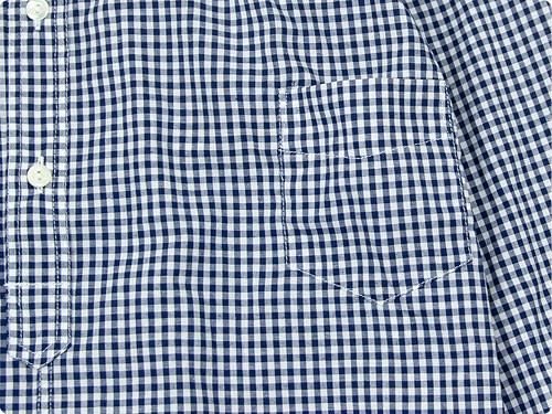 TATAMIZE P/O SHIRTS Plain NAVY GINGHAM