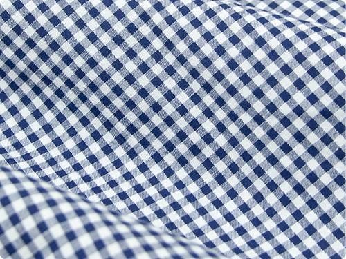 TATAMIZE P/O SHIRTS Plain NAVY GINGHAM