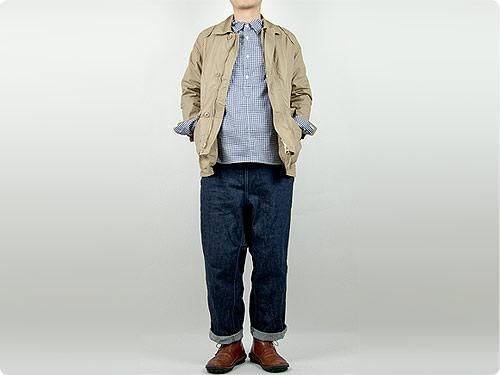TATAMIZE P/O SHIRTS Plain NAVY GINGHAM