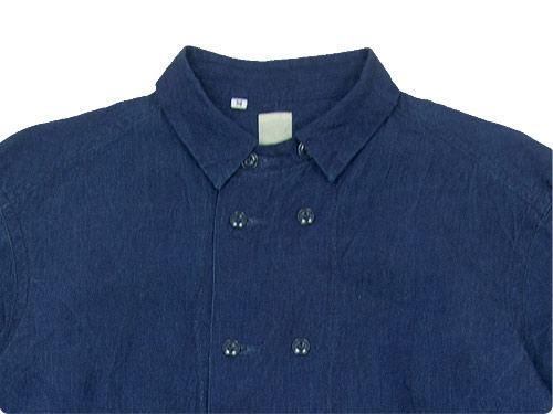 TATAMIZE DOUBLE BRESTED LINEN SHIRTS INDIGO