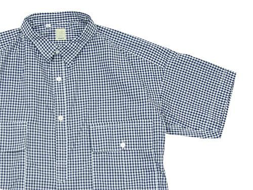 TATAMIZE HALF SLEEVE WORK SHIRTS NAVY GINGHAM
