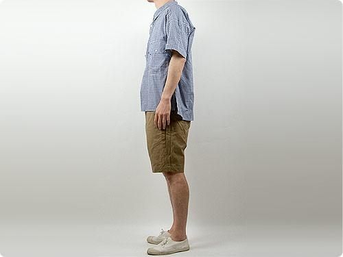TATAMIZE HALF SLEEVE WORK SHIRTS NAVY GINGHAM