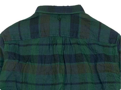 maillot linen check work shirts GREEN