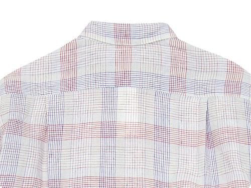 maillot check stripe linen regular shirts PINK CHECK