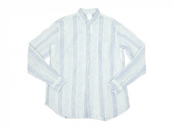 maillot check stripe linen regular shirts BLUE STRIPE