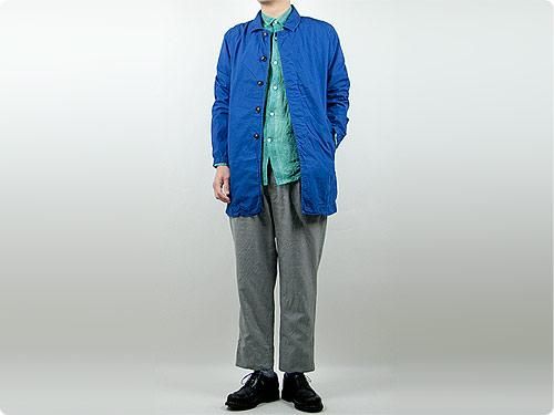 maillot check stripe linen regular shirts GREEN STRIPE
