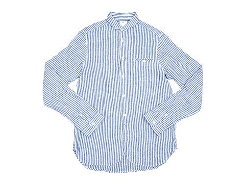 maillot linen stripe work shirts BLUE
