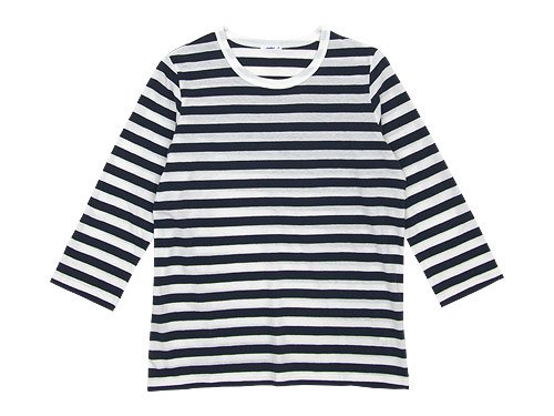 maillot ライトボーダー7分袖Tシャツ NAVY maillot通販・取扱い rusk