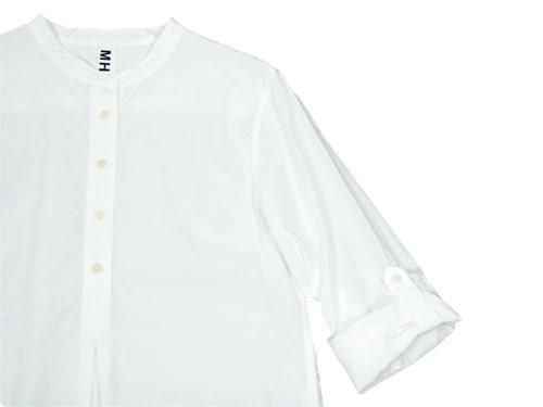 MHL. G.D. POPLIN NOCOLLAR P/O SHIRTS 030WHITE ̥ǥ