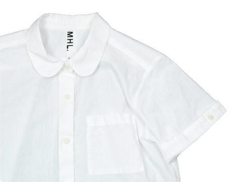 MHL. GARMENT DYE COTTON LINEN S/S SHIRTS 030WHITE ̥ǥ