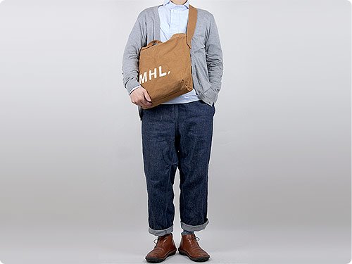 純正直送 MHL.トートバッグ HEAVY LINEN CANVAS - バッグ