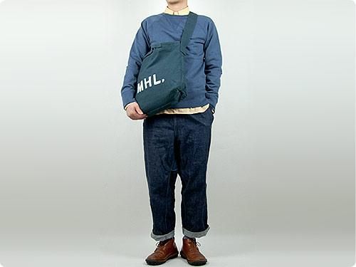 MHL. HEAVY CANVAS SHOULDER BAG  114BLUE 595171451