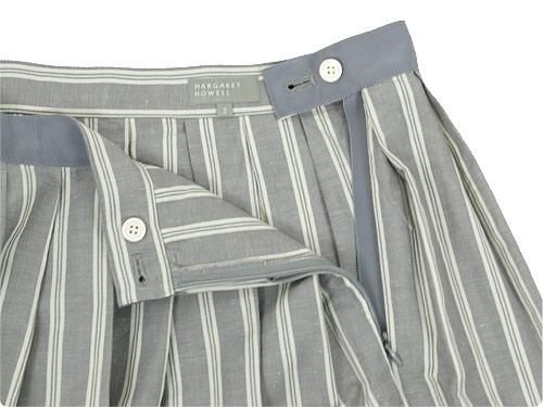 MARGARET HOWELL YARN DYED COTTON LINEN SKIRT 020GRAY