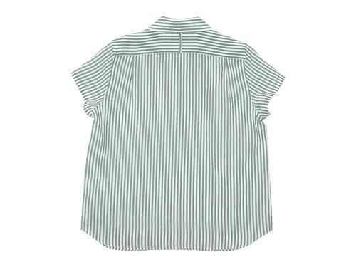 MARGARET HOWELL COTTON SILK BOLD STRIPE S/S SHIRTS 020GRAY ̥ǥ