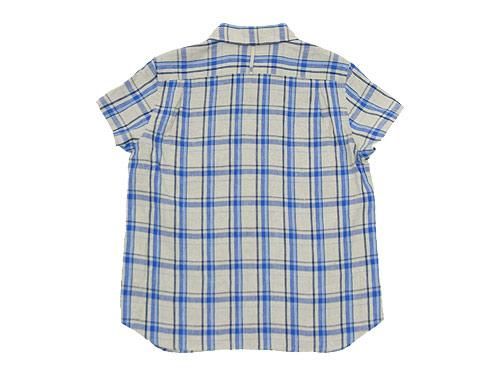 MARGARET HOWELL KITCHEN CHECK LINEN P/O SHIRTS 042BEIGE x BLUE ̥ǥ