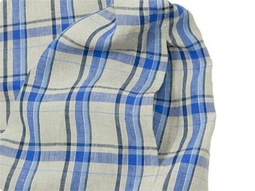 MARGARET HOWELL KITCHEN CHECK LINEN ONE-PIECE 042BEIGE x BLUE ̥ǥ