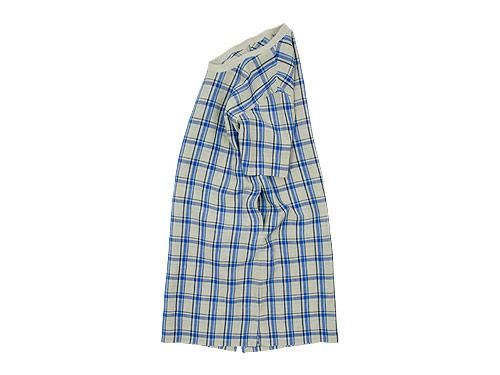 MARGARET HOWELL KITCHEN CHECK LINEN ONE-PIECE 042BEIGE x BLUE ̥ǥ