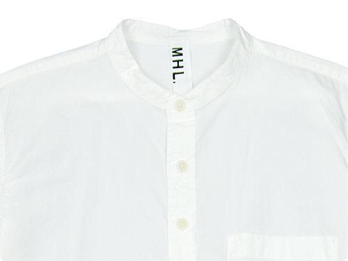 MHL. G.D. POPLIN NOCOLLAR P/O SHIRTS 030WHITE ̥󥺡