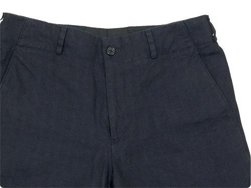 MARGARET HOWELL HERRINGBONE LINEN SHORTS 120NAVY ̥󥺡