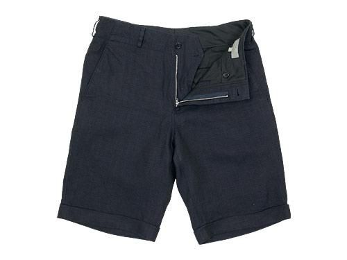MARGARET HOWELL HERRINGBONE LINEN SHORTS 120NAVY ̥󥺡
