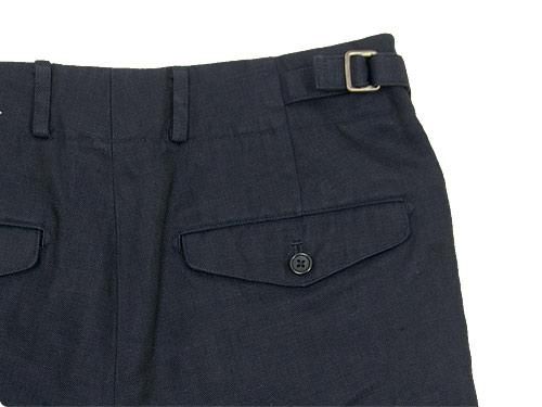 MARGARET HOWELL HERRINGBONE LINEN SHORTS 120NAVY ̥󥺡