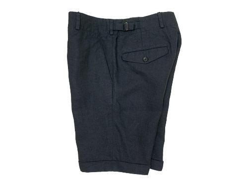 MARGARET HOWELL HERRINGBONE LINEN SHORTS 120NAVY ̥󥺡