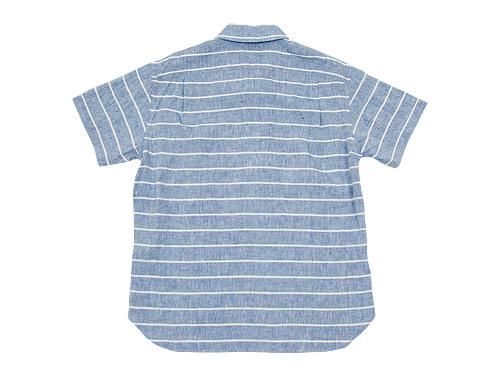MARGARET HOWELL LINEN CHAMBRAY STRIPE P/O SHIRTS 117BLUE ̥󥺡