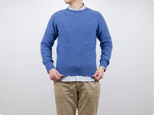 MARGARET HOWELL COTTON CASHMERE KNIT 110BLUE ̥󥺡
