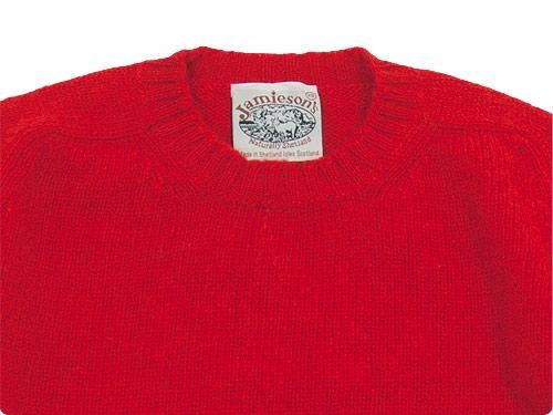 Jamieson's CREW NECK KNIT SOLID 500Scarlet