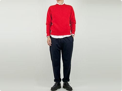 Jamieson's CREW NECK KNIT SOLID 500Scarlet