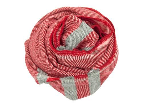 FARIBAULT WOOLEN MILL TRAPPER SCARF RED x GRAY
