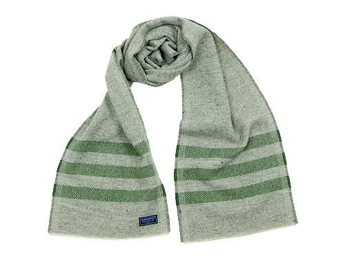 FARIBAULT WOOLEN MILL TRAPPER SCARF GRAY x GREEN