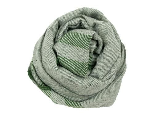 FARIBAULT WOOLEN MILL TRAPPER SCARF GRAY x GREEN