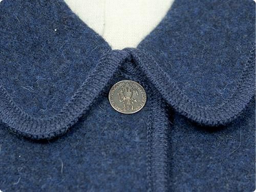 LANDLEBEN Round Collar Tyrolean jacket BLUE