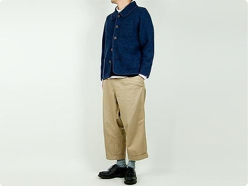 LANDLEBEN Round Collar Tyrolean jacket BLUE